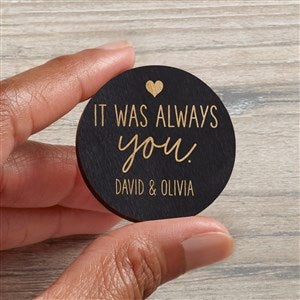 It Was Always You Personalized Wood Pocket Token - Black - 36848-BL