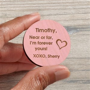 Military Love Personalized Wood Pocket Token- Pink Stain - 36850-P