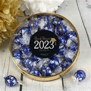 Classic Graduation Personalized Large Lindor Gift Tin- Dark Chocolate - 36854D-LD