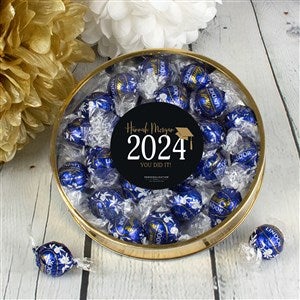 Classic Graduation Personalized Large Lindor Gift Tin- Dark Chocolate - 36854D-LD