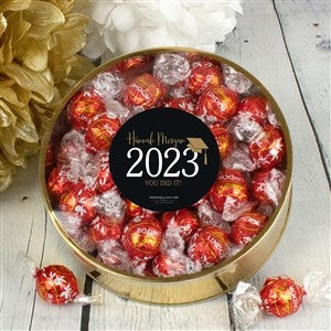 Classic Graduation Personalized XLarge Lindor Gift Tin-Milk Chocolate - 36854D-XLM