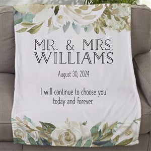Colorful Floral Personalized Wedding 30x40 Fleece Blanket - 36862-SF