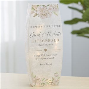 Floral Anniversary Personalized Small Frosted Tabletop Light - Large - 36863-L