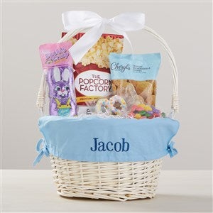 Personalized Willow Easter Basket & Treats Gift Set - Light Blue - 36869-B