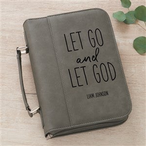 Let Go Spiritual Quote Personalized Bible Cover - Charcoal - 36893
