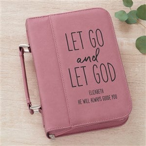 Let Go Spiritual Quote Personalized Bible Cover-Pink - 36893-P