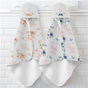 Butterfly Kisses Baby Girl Personalized Baby Hooded Towel - 36899