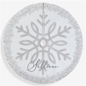 Silver and Gold Snowflakes Personalized Tree Skirt - 36914