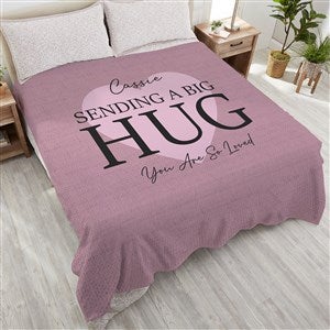Sending Hugs Personalized 90x90 Plush Fleece Blanket - 36917-QU
