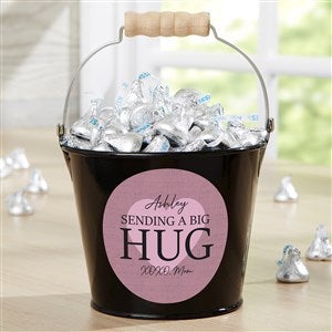 Sending Hugs Personalized Mini Metal Bucket - Black - 36918-B