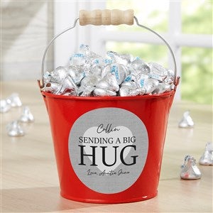 Sending Hugs Personalized Mini Metal Bucket - Red - 36918-R
