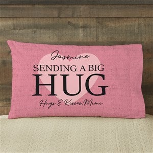 Hugs and Kisses Love Inspirational Quote Words Pillow Cushion