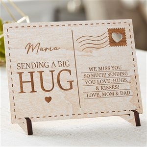 Sending Hugs Personalized Wood Postcard-Whitewash - 36922-W
