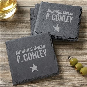 Authentic Engraved Slate Coaster Set - 36930