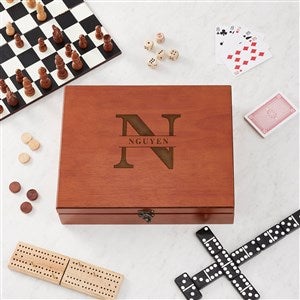 Lavish Last Name Personalized 7-in-1 Combination Game with Wood Case - 36955