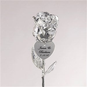 Pure Love Personalized Preserved Silver Dipped Rose - 36958D-S