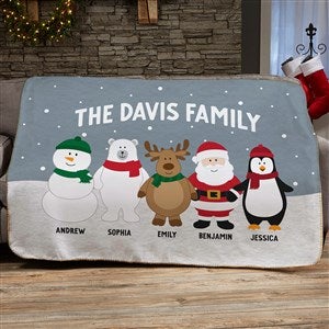 Santa and Friends Personalized 50x60 Sherpa Blanket - 36979-S
