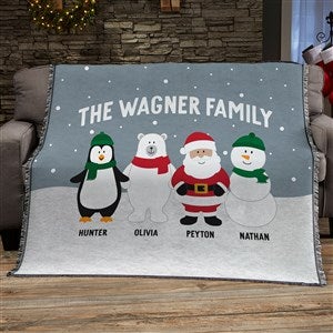 Santa and Friends Personalized 56x60 Woven Throw - 36979-A