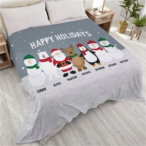 Santa and Friends Personalized 90x108 Plush King Fleece Blanket - 36979-K