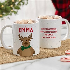 Santa and Friends Personalized Christmas Coffee Mug 11 oz.- White