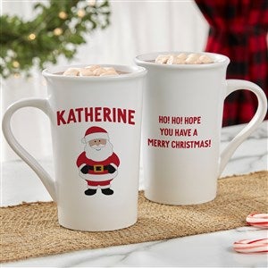 Santa and Friends Personalized Christmas Latte Mug - 16 oz. White - 36982-U
