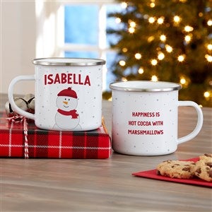 Santa and Friends Personalized Christmas 12 oz. Camp Mug - 36984-S