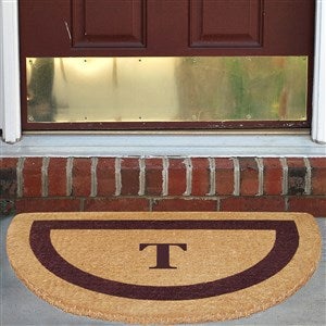 Monogrammed Brown Single Frame Half Round Coir Doormat - 36989D-BR