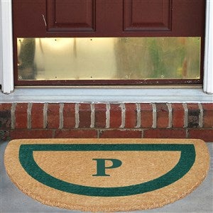 Monogrammed Green Single Frame Half Round Coir Doormat - 36989D-G