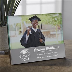 The Graduate Engraved Glass Block Silver Base Picture Frame - 36991