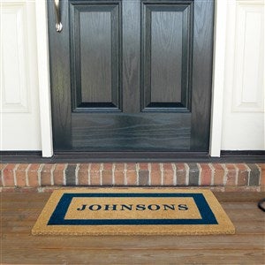 Personalized Blue Single Frame 22x36 Coir Doormat - 36992D-BL