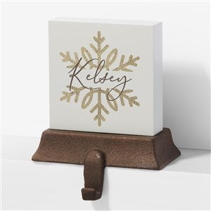 Silver and Gold Snowflakes Personalized Christmas Stocking Holder - 37030