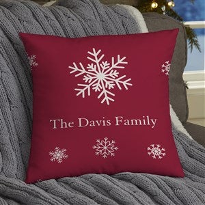 Snowflake Family Personalized Christmas Lumbar Throw Pillow