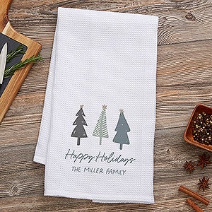 Christmas Aspen Personalized Waffle Weave Kitchen Towel - 37060