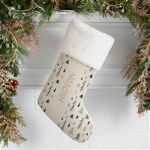Christmas Aspen Personalized Ivory Faux Fur Christmas Stockings - 37061-IF