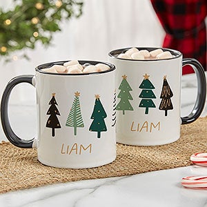 Christmas Aspen Personalized Coffee Mug 11 oz.- Black - 37067-B