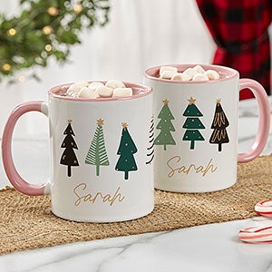 Christmas Aspen Personalized Coffee Mug 11 oz.- Pink - 37067-P