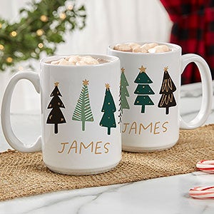 Christmas Aspen Personalized Coffee Mug 15 oz.- White - 37067-L
