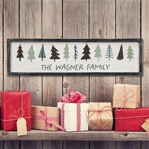 Christmas Aspen Personalized Blackwashed Barnwood Frame Wall Art- 30quot; x 8quot; - 37071B-30x8