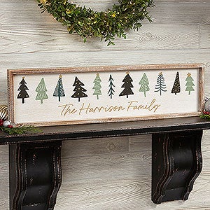 Christmas Aspen Personalized Whitewashed Barnwood Frame Wall Art- 30" x 8" - 37071-30x8