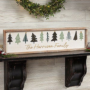 Christmas Aspen Personalized Whitewashed Barnwood Frame Wall Art- 30quot; x 8quot; - 37071-30x8