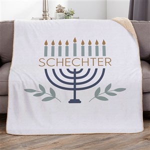 Spirit of Hanukkah Personalized 50x60 Sherpa Blanket - 37079-S