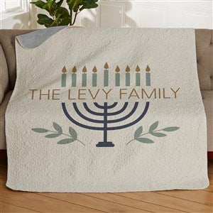 Spirit of Hanukkah Personalized 50x60 Quilted  Blanket - 37079-Q