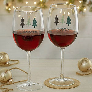 Christmas Aspen Personalized Red Wine Glass - 37082-R