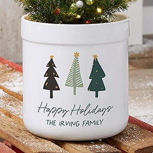 Christmas Aspen Personalized Outdoor Flower Pot - 37088