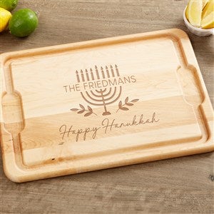Spirit of Hanukkah Menorah Personalized Maple Cutting Board- 12x17 - 37092