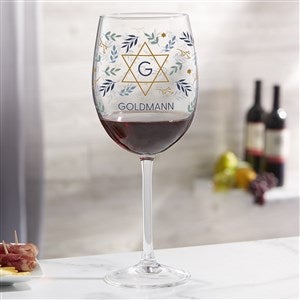 Spirit of Hanukkah Personalized Red Wine Glass - 37093-R