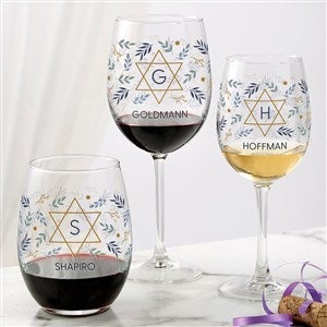 Spirit of Hanukkah Personalized Wine Glass Collection - 37093 Spirit of Hanukkah Personalized Wine Glass Collection - 37093