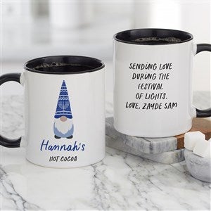 Hanukkah  Gnome Personalized Coffee Mug 11 oz.- Black - 37100-B