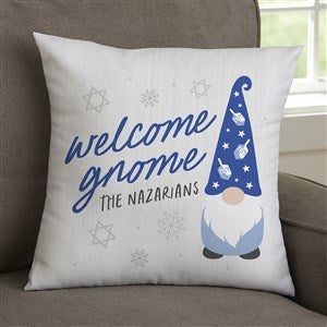 Hanukkah Gnome Personalized 14" Velvet Throw Pillow - 37101-SV