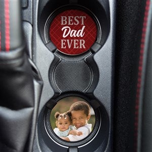 Best Dad Ever Personalized Photo Car Coaster Set of 2 - 37137